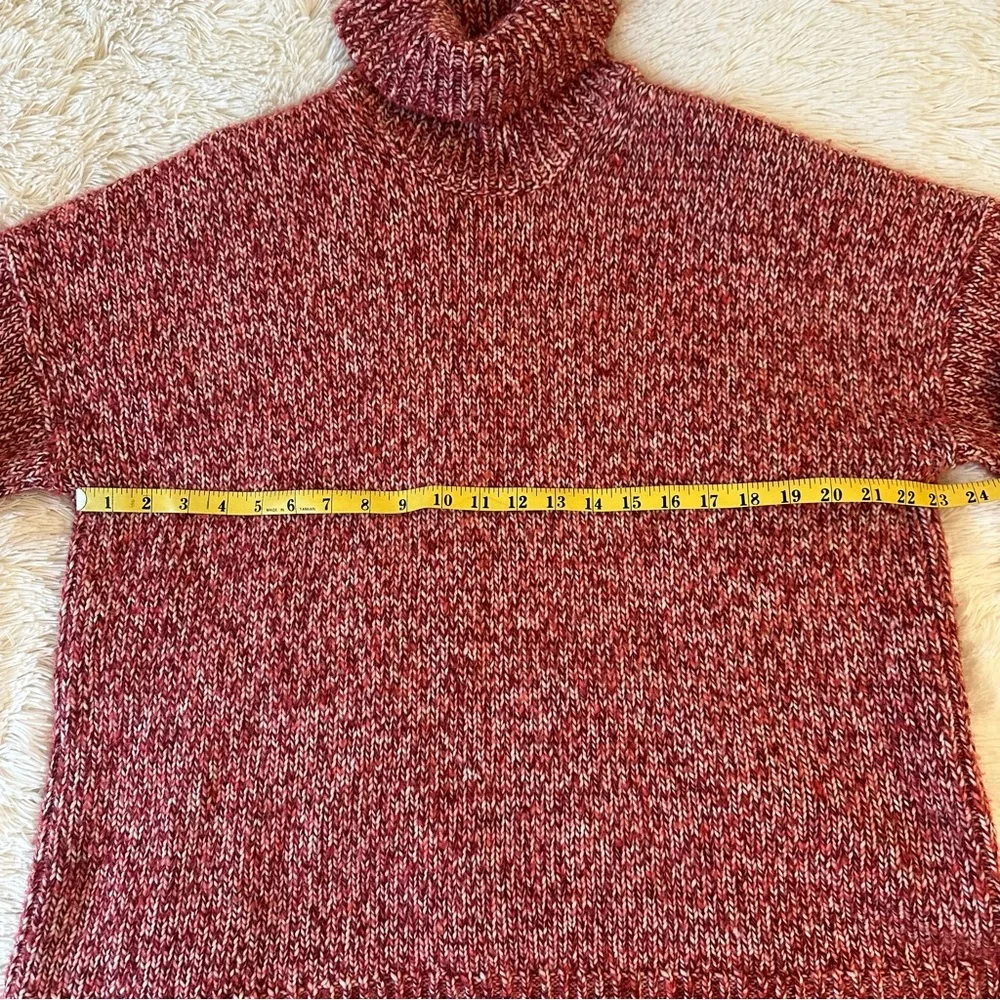 J.Crew Women’s Marled Wool Mohair Blend Turtleneck Sweater Red Size Large NWOT
